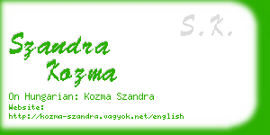 szandra kozma business card